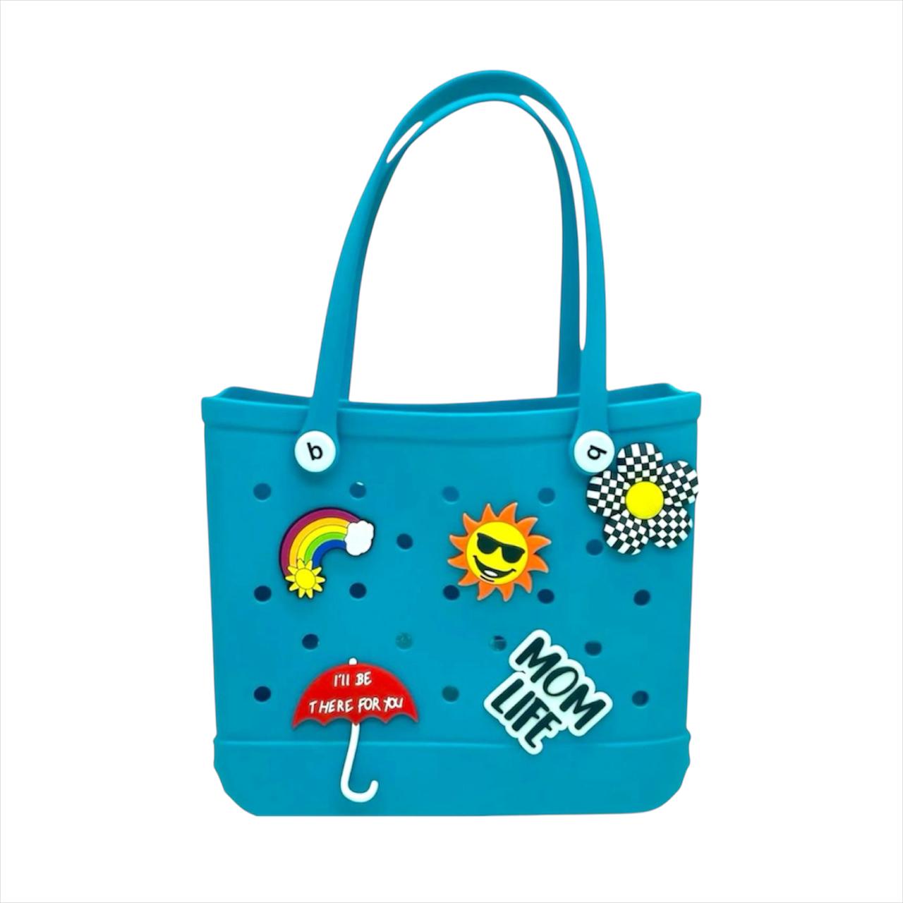 BOLSO DE HULE TURQUESA